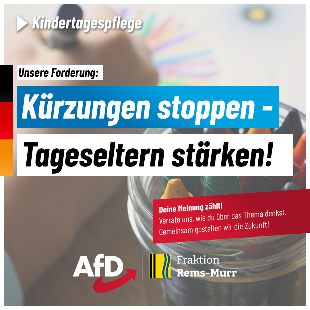 AfD-Kreistagsfraktion fordert Stärkung der Kindertagespflege im Rems-Murr-Kreis